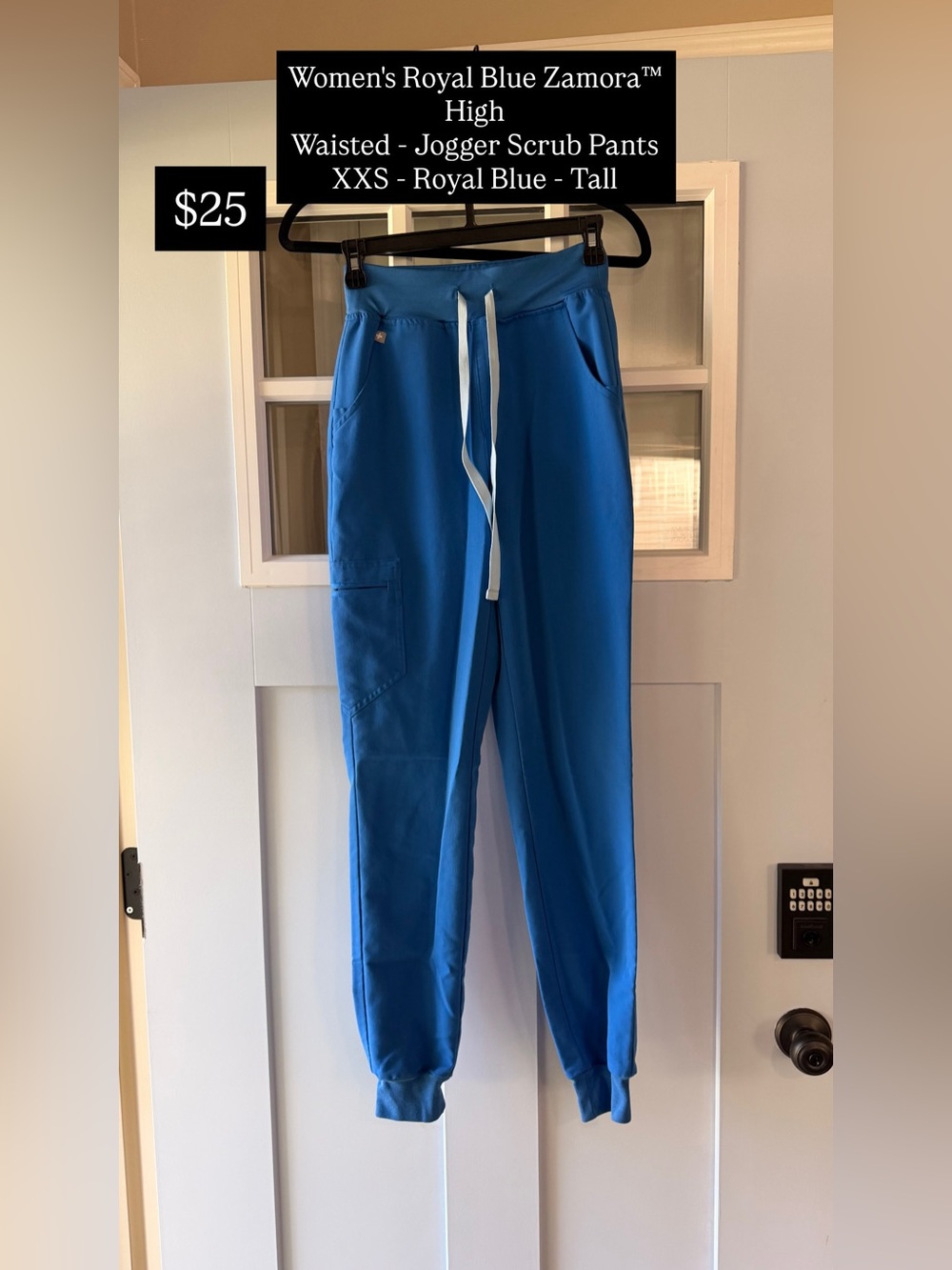 Royal Blue Jogger-Style Scrub Pants